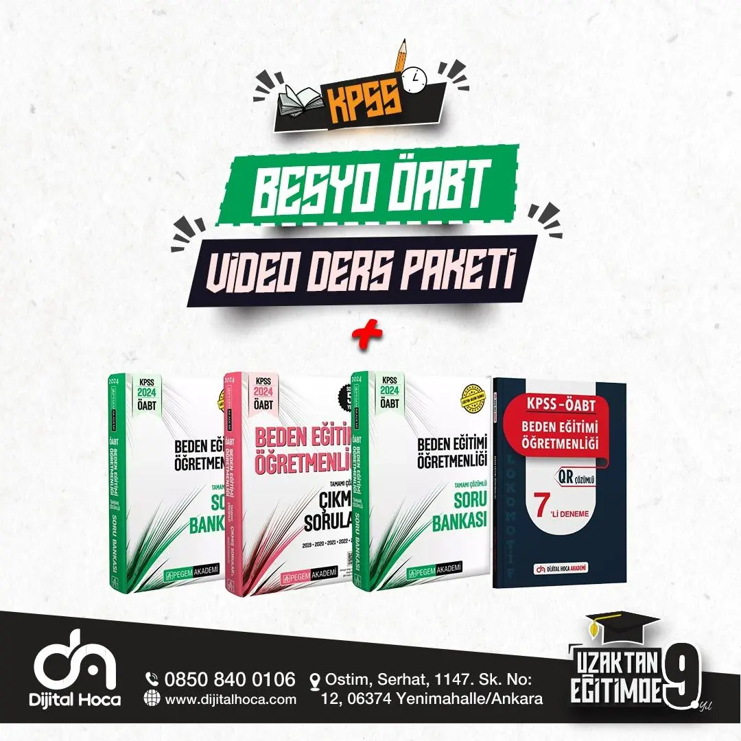 BESYO VİDEO DERS + PEGEM YAYINLARI KİTAP SETİ