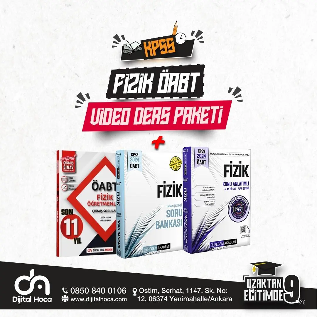 FİZİK ÖABT VİDEO DERS  + PEGEM SET