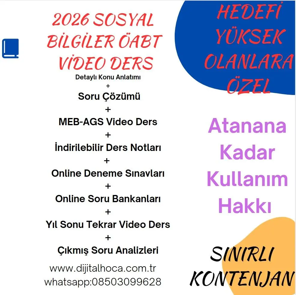SOSYAL BİLGİLER ÖABT + MEB - AGS VİDEO DERS
