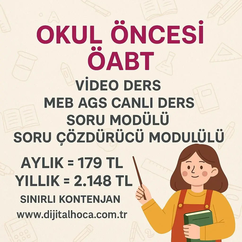 OKUL ÖNCESİ ÖABT VİDEO DERS + MEB AGS CANLI DERS 