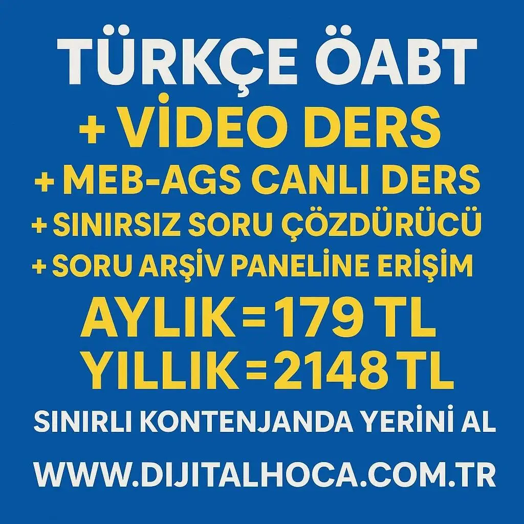 TÜRKÇE ÖABT VİDEO DERS +  MEB-AGS CANLI DERS 