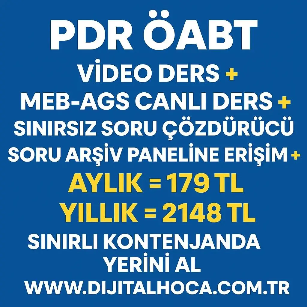 PDR ÖABT VİDEO DERS +  MEB-AGS CANLI DERS 