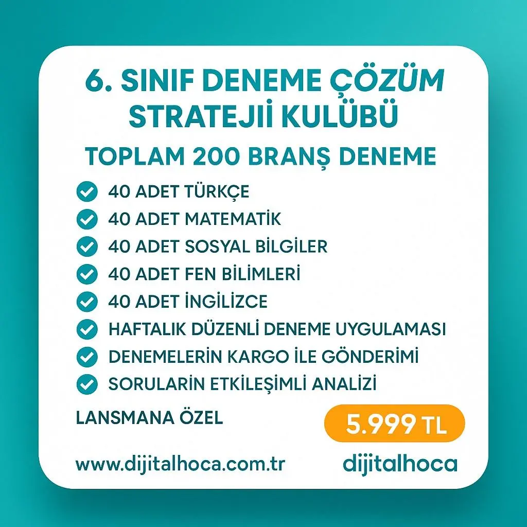 6. SINIF DENEME ÇÖZÜM STRATEJİ KULÜBÜ