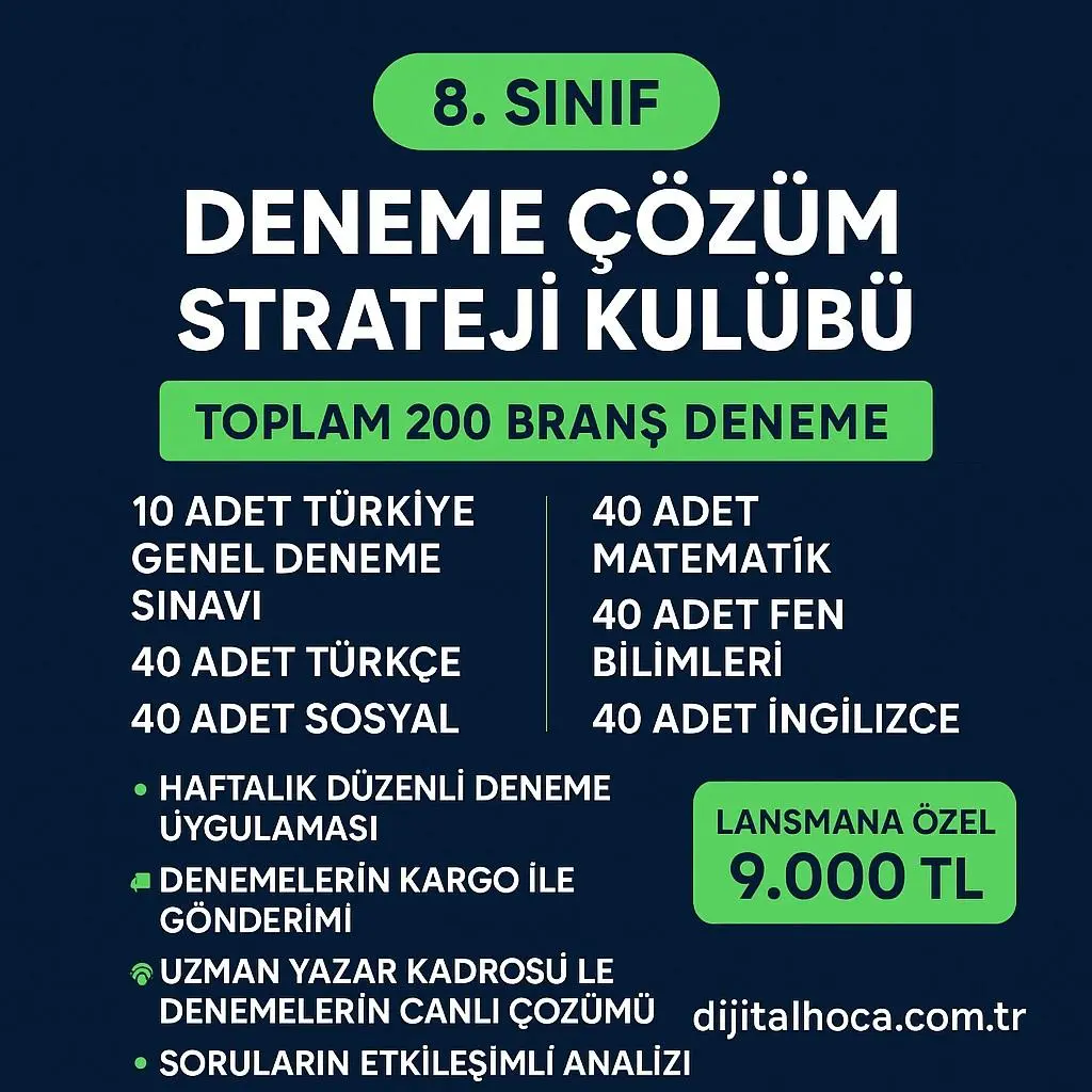 8. SINIF DENEME ÇÖZÜM STRATEJİ KULÜBÜ