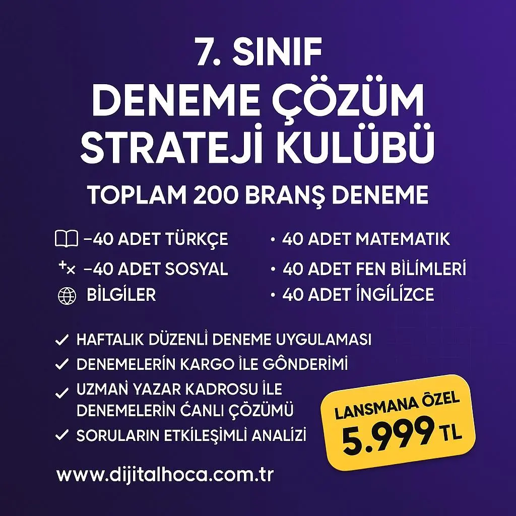 7. SINIF DENEME ÇÖZÜM STRATEJİ KULÜBÜ