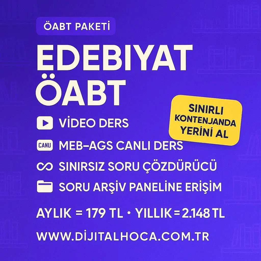 EDEBİYAT ÖABT VİDEO DERS +  MEB-AGS CANLI DERS 