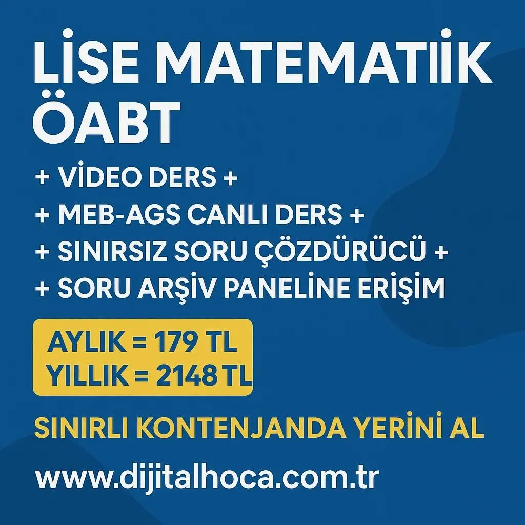LİSE MATEMATİK ÖABT VİDEO DERS +  MEB-AGS CANLI DERS 