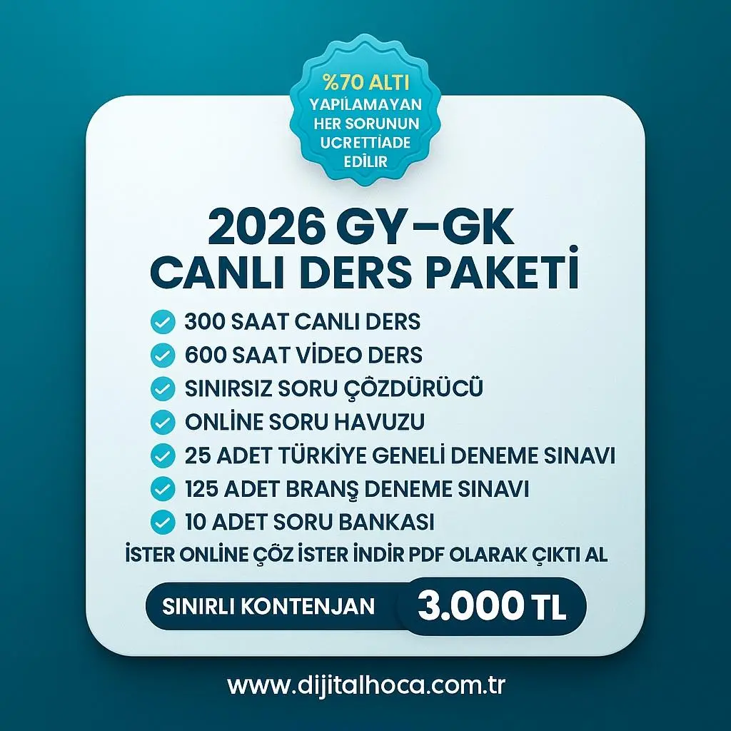 GY-GK 2026 CANLI DERS KAYNAK GÖNDERİMSİZ