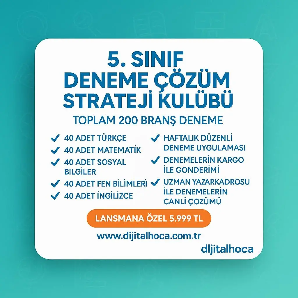 5. SINIF DENEME ÇÖZÜM STRATEJİ KULÜBÜ