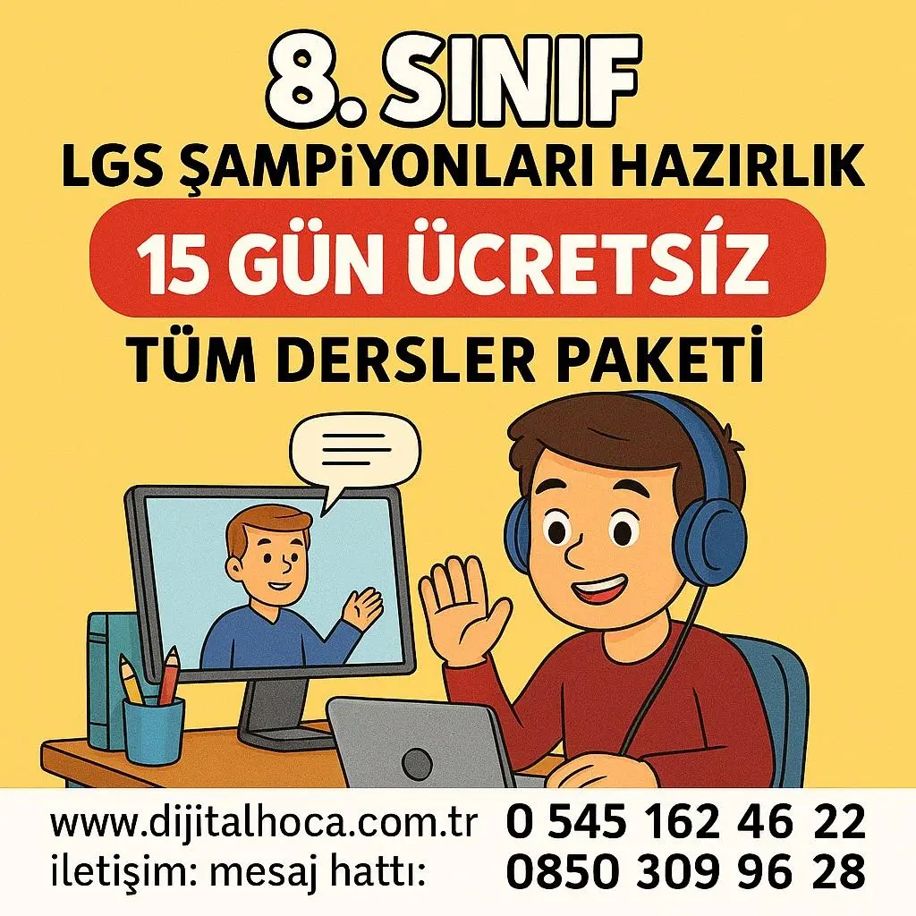  LGS ŞAMPİYONALARI  15 GÜN ÜCRETSİZ TÜM DERSLER PAKETİ