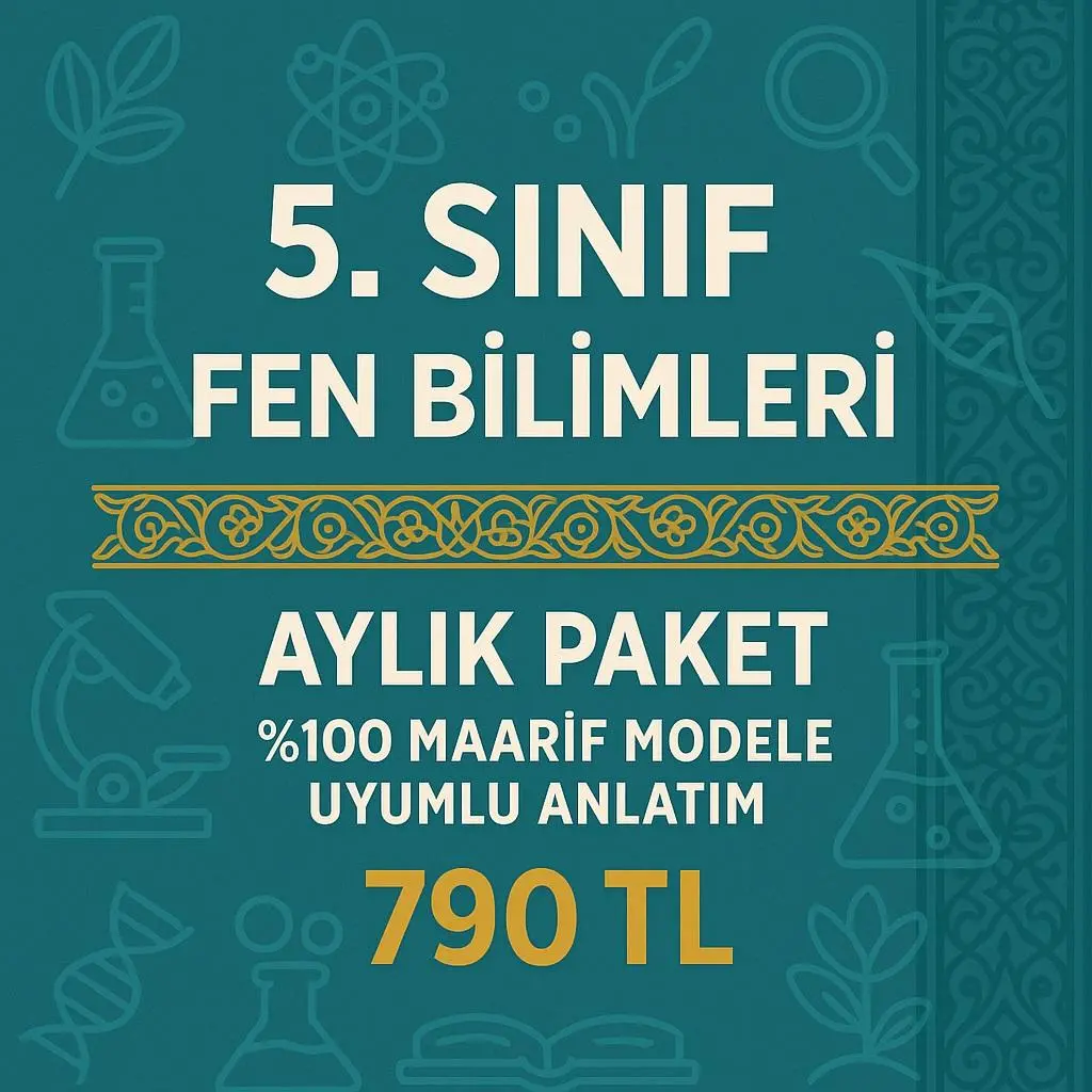 5. SINIF FEN BİLİMLERİ AYLIK CANLI TEK DERS