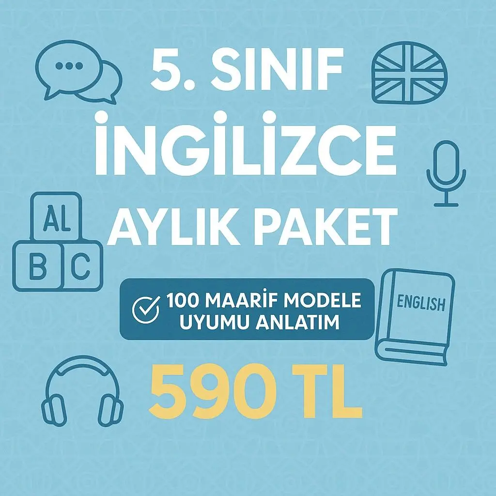 5. SINIF İNGİLZİCE CANLI DERS  AYLIK PAKET