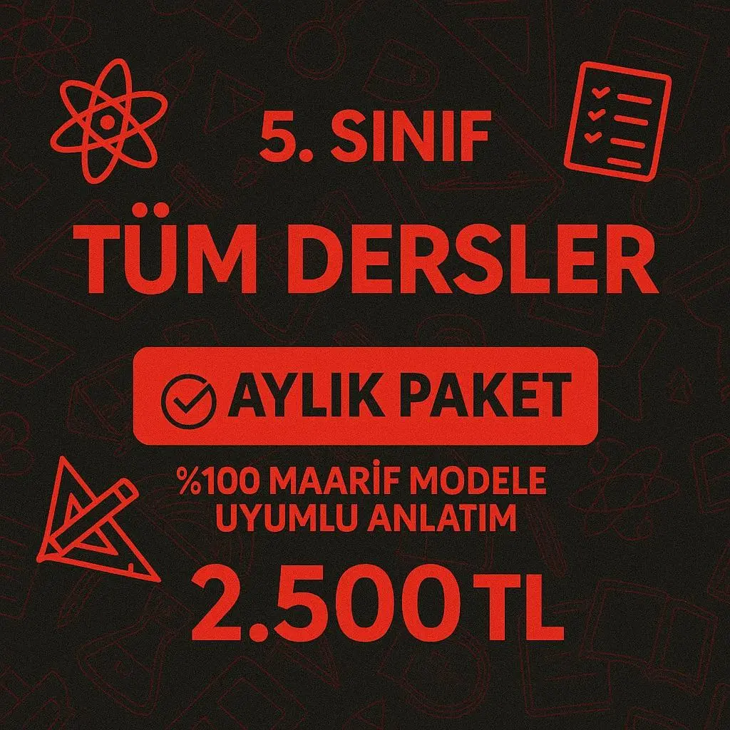5.SINIF TÜM DERSLER AYLIK PAKET
