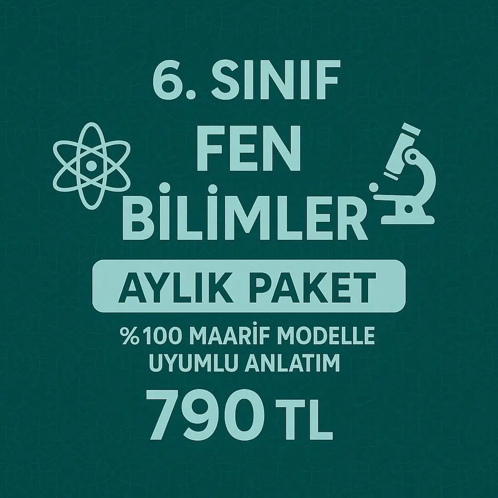 6. SINIF FEN BİLİMLERİ AYLIK CANLI DERS PAKETİ 