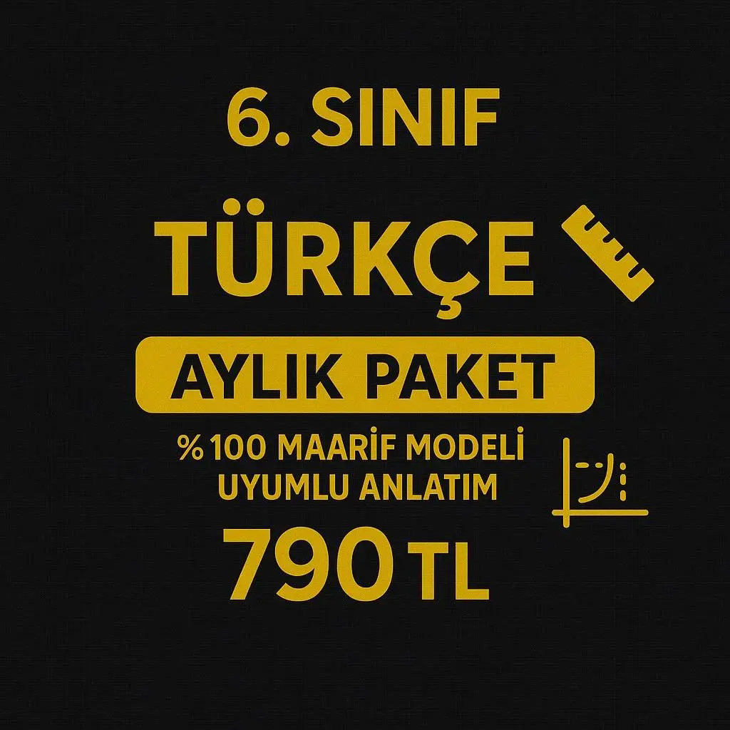 6. SINIF TÜRKÇE AYLIK CANLI DERS PAKETİ