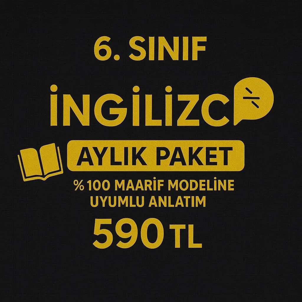 6. SINIF İNGİLİZCE AYLIK CANLI DERS PAKETİ