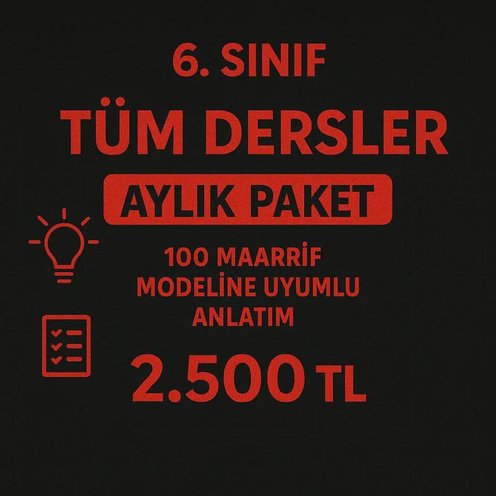 6.SINIF TÜM DERSLER AYLIK PAKET