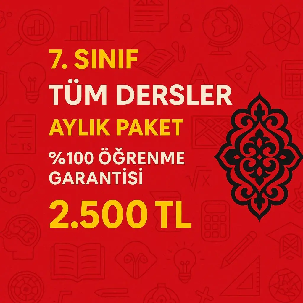 7.SINIF TÜM DERSLER AYLIK PAKET