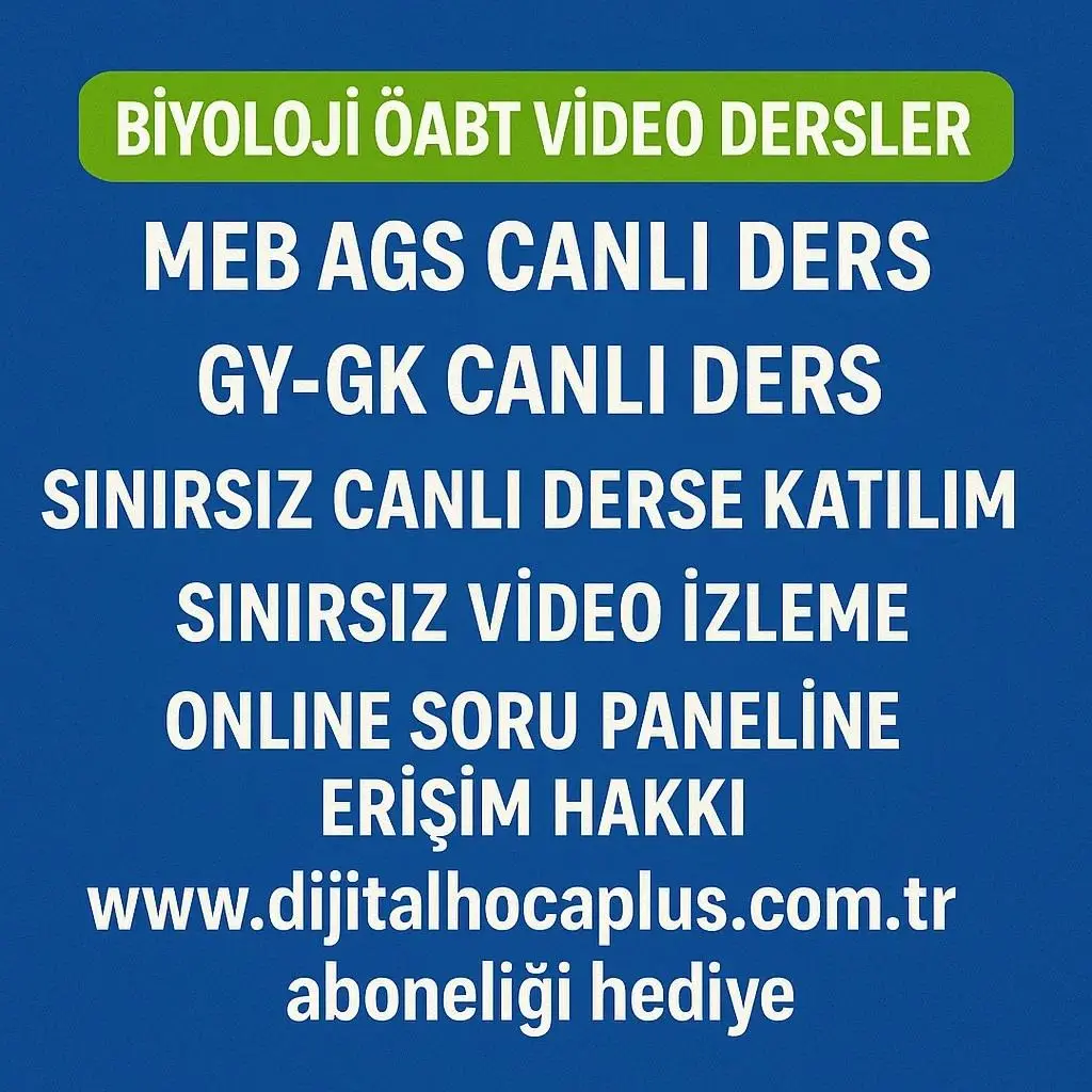 BİYOLOJİ ÖABT + MEB - AGS VİDEO DERS