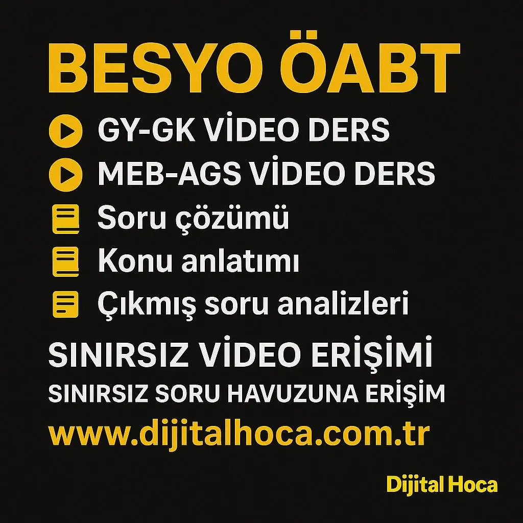 BESYO ÖABT + MEB-AGS VİDEO DERS 