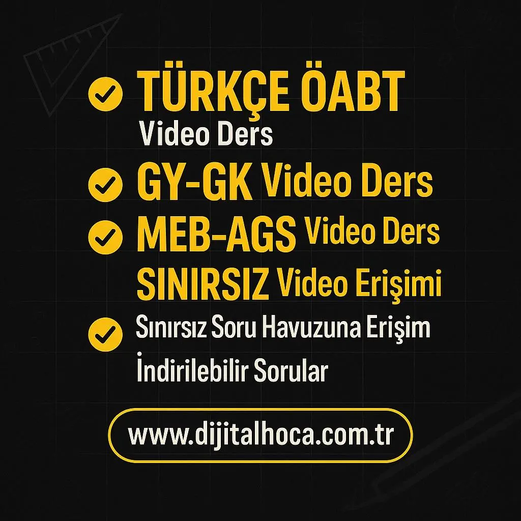 TÜRKÇE ÖABT +MEB- AGS SINAVI  VİDEO DERS