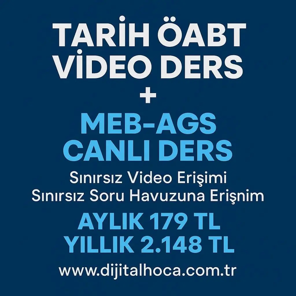 TARİH ÖABT VİDEO DERS + MEB AGS CANLI DERS 