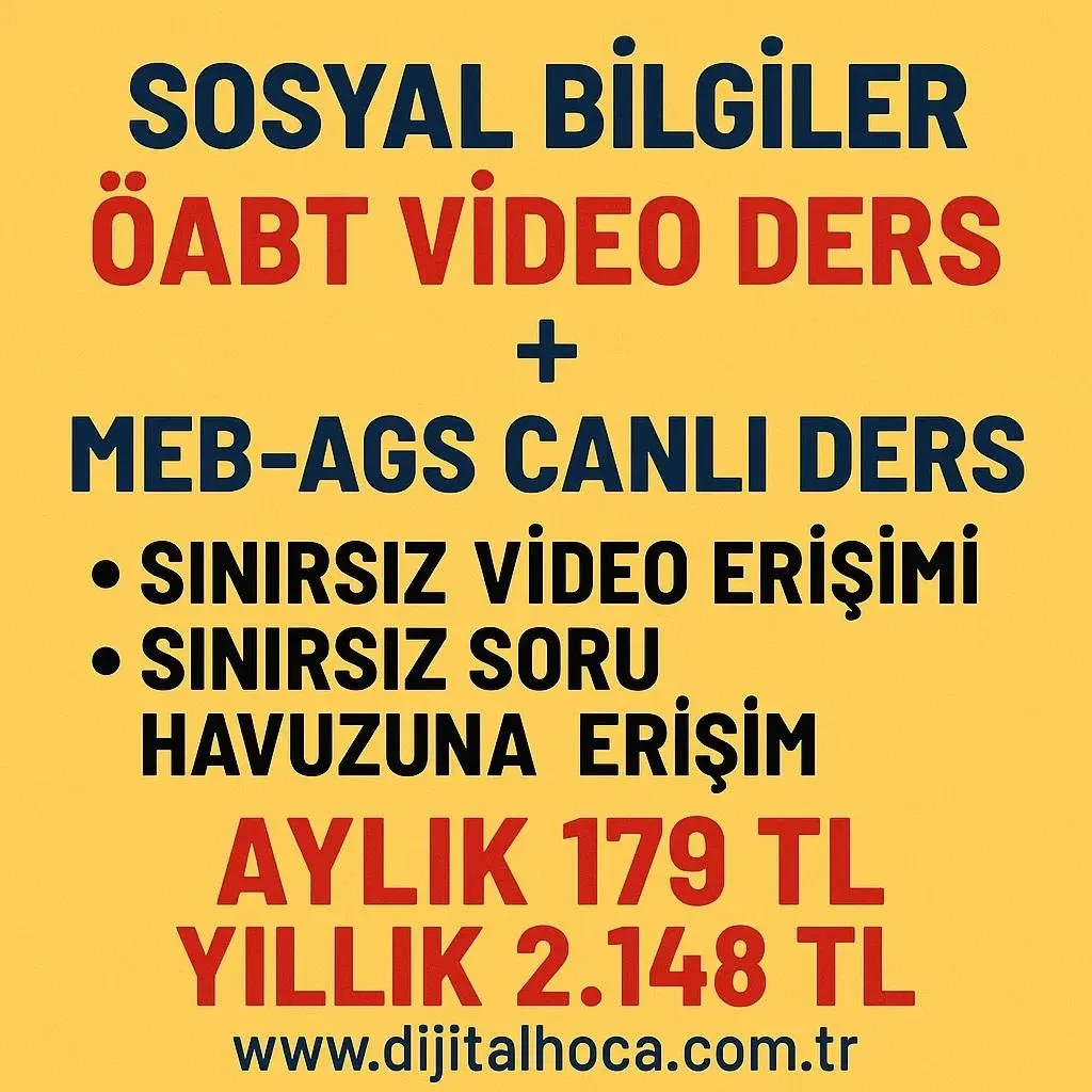 SOSYAL BİLGİLER ÖABT VİDEO DERS +  MEB-AGS CANLI DERS 
