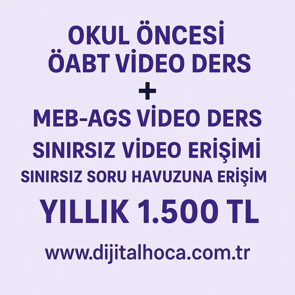 OKUL ÖNCESİ ÖABT + MEB - AGS VİDEO DERS