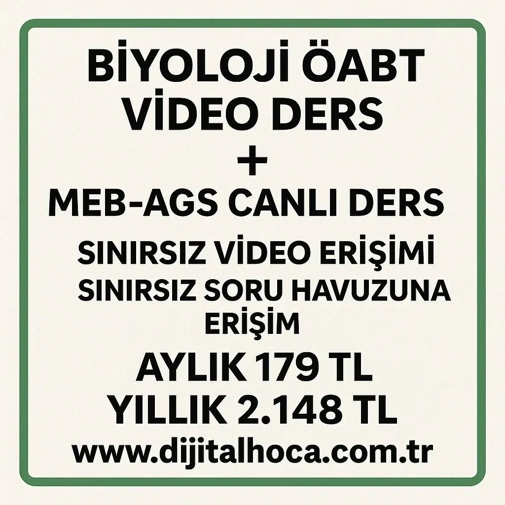 BİYOLOJİ ÖABT VİDEO DERS + MEB AGS CANLI DERS