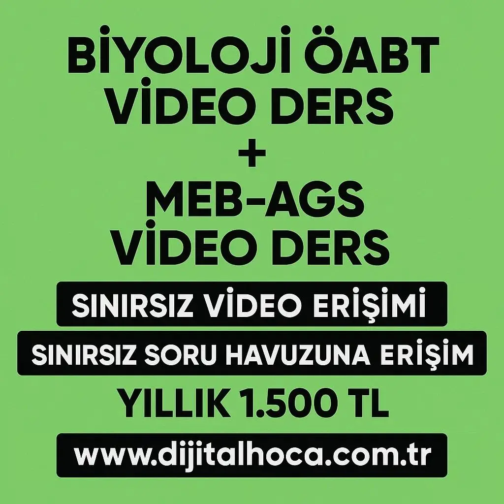 BİYOLOJİ ÖABT + MEB - AGS VİDEO DERS