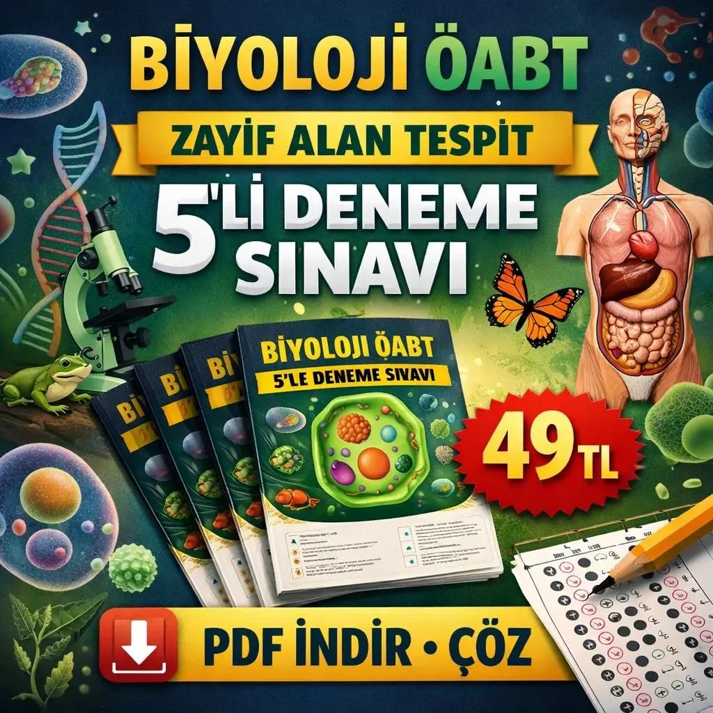 BİYOLOJİ &Ouml;ABT ZAYIF ALAN TESPİT 5 Lİ DENEM SINAVI 