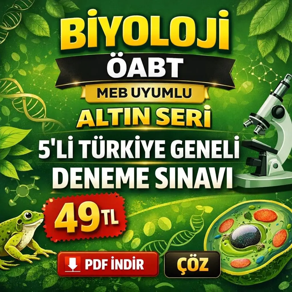BİYOLOJİ &Ouml;ABT MEB UYUMLU ALTIN SERİ 5 Lİ T&Uuml;RKİYE GENELİ DENEME SINAVI 