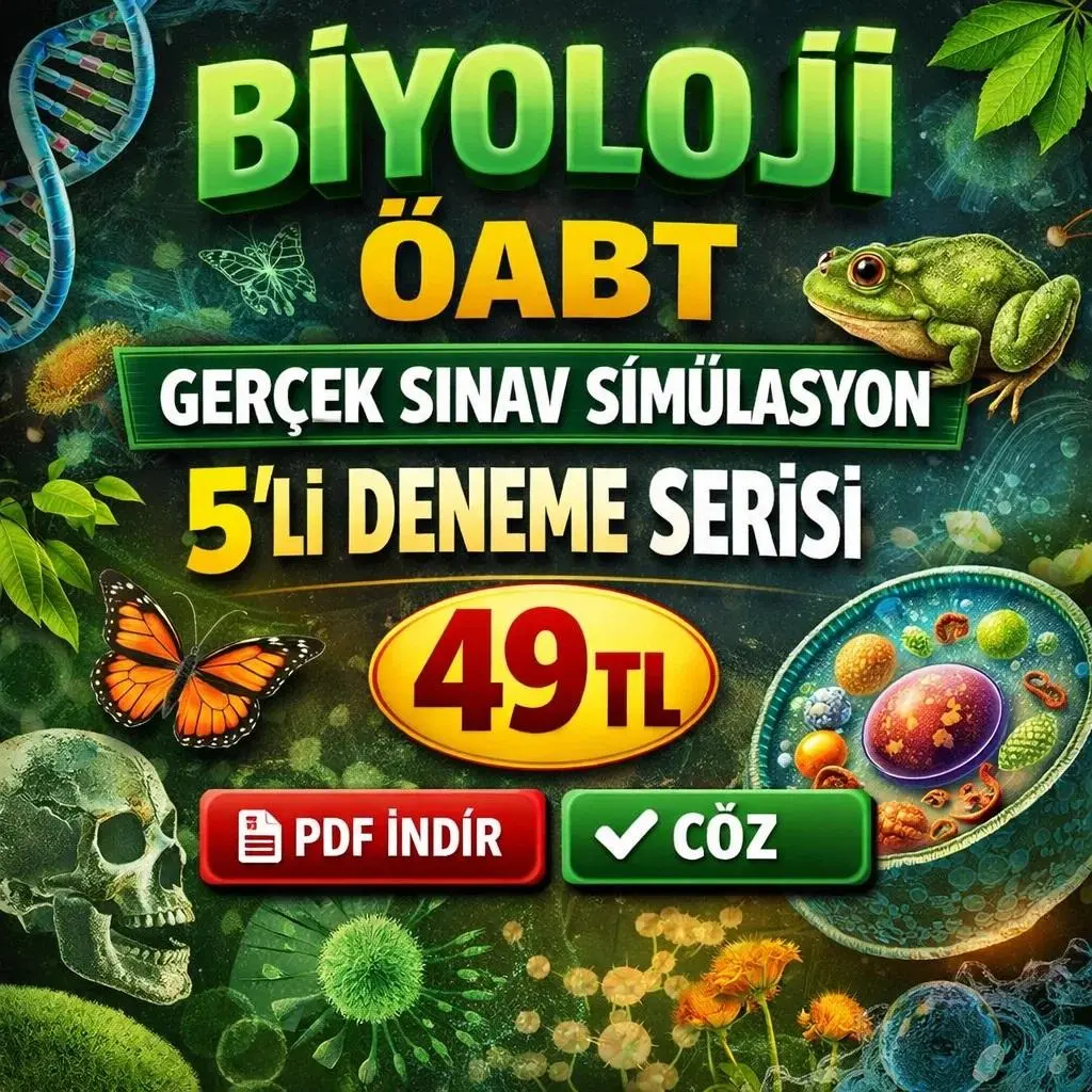 BİYOLOJİ &Ouml;ABT GER&Ccedil;EK SINAV SİM&Uuml;LASYON 5 Lİ DENEME