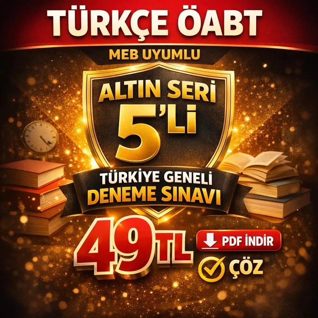 T&Uuml;RK&Ccedil;E &Ouml;ABT MEB UYUMLU ALTIN SERİ 5 Lİ T&Uuml;RKİYE GENELİ DENEME SINAVI 