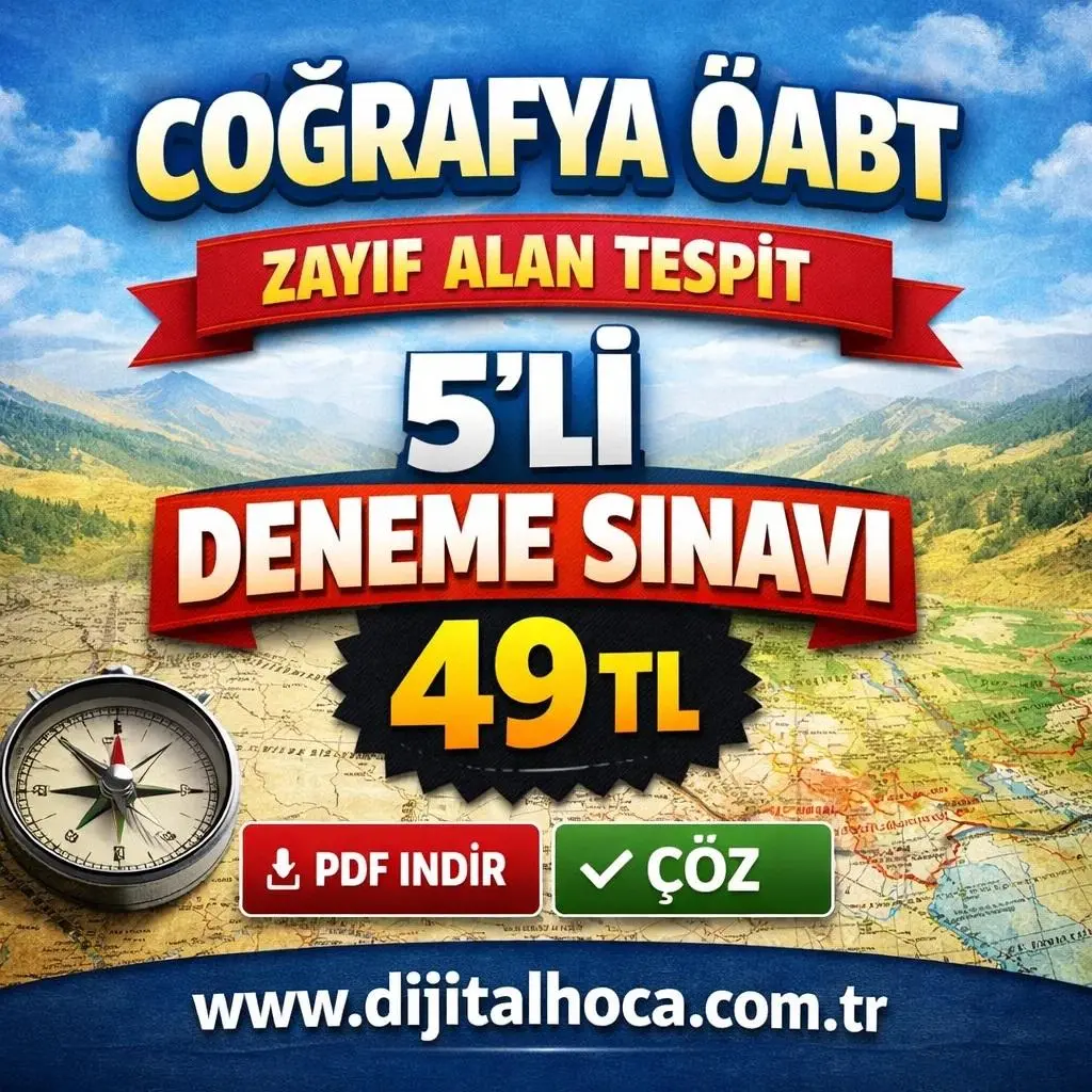 COĞRAFYA &Ouml;ABT ZAYIF ALAN TESPİT 5 Lİ DENEME SINAVI