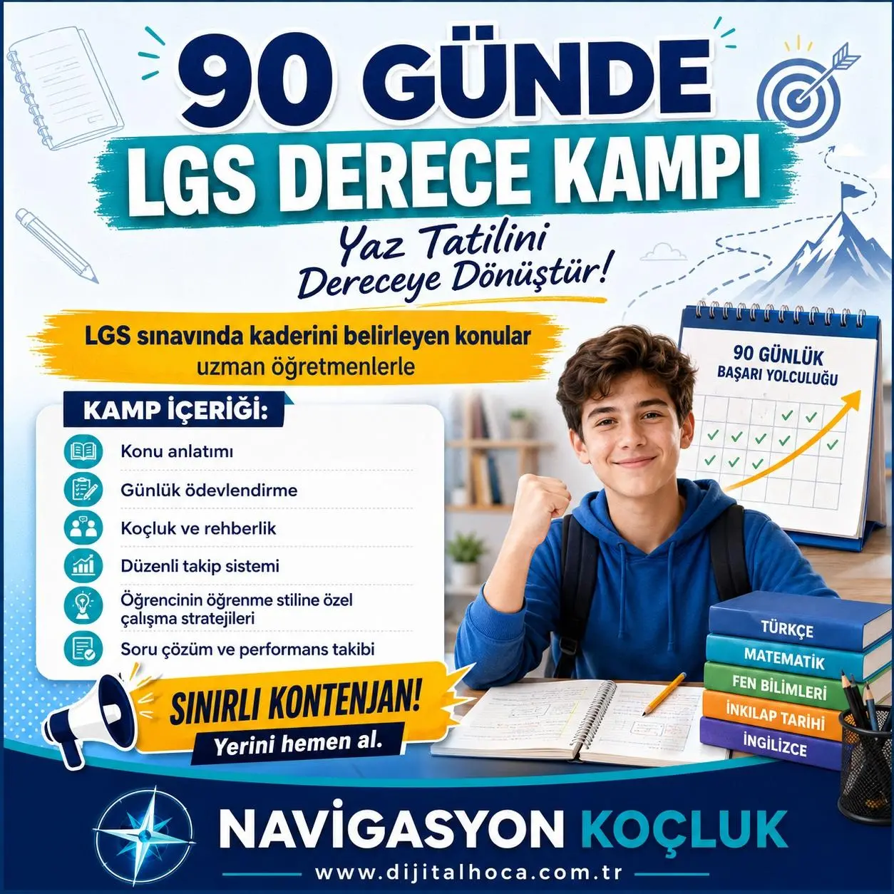 LGS T&Uuml;M DERSLER DERECE YAZ KAMPI