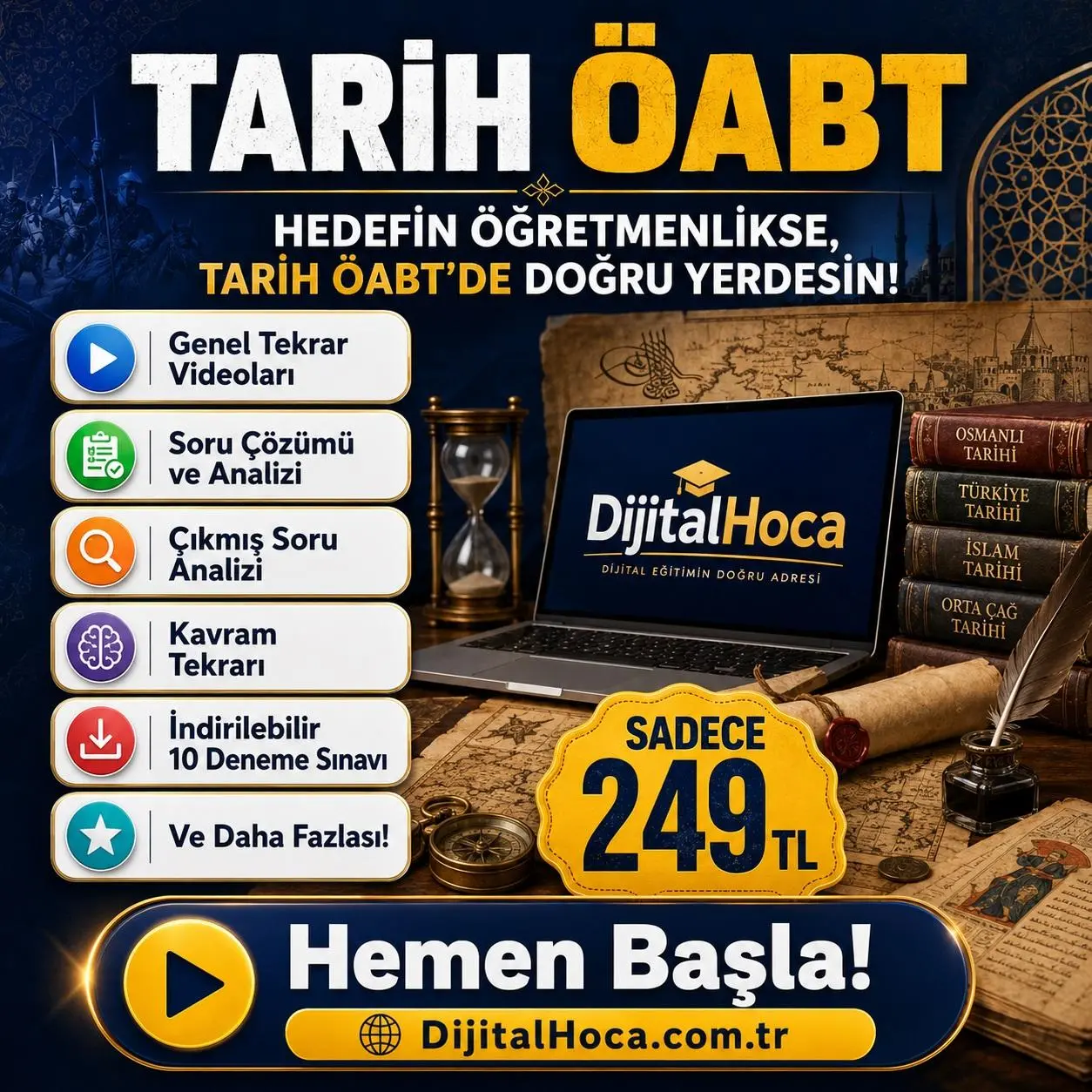 14 G&Uuml;NDE TARİH &Ouml;ABT GENEL TEKRAR  VİDEO DERS