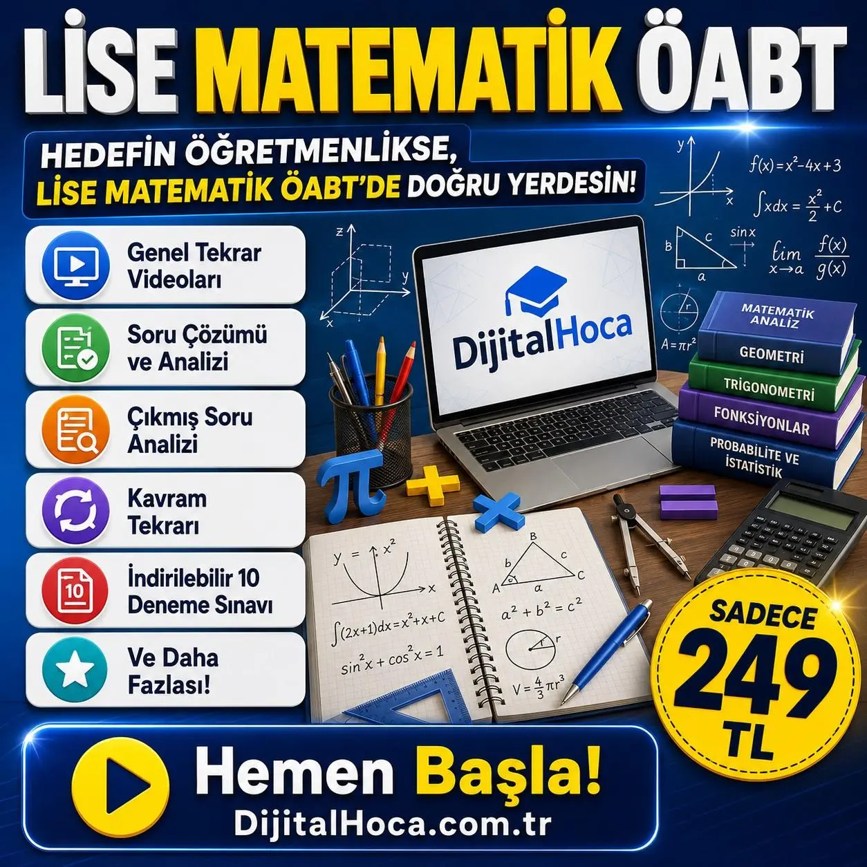 14 G&Uuml;NDE  LİSE MATEMATİK  &Ouml;ABT GENEL TEKRAR VİDEO DERS