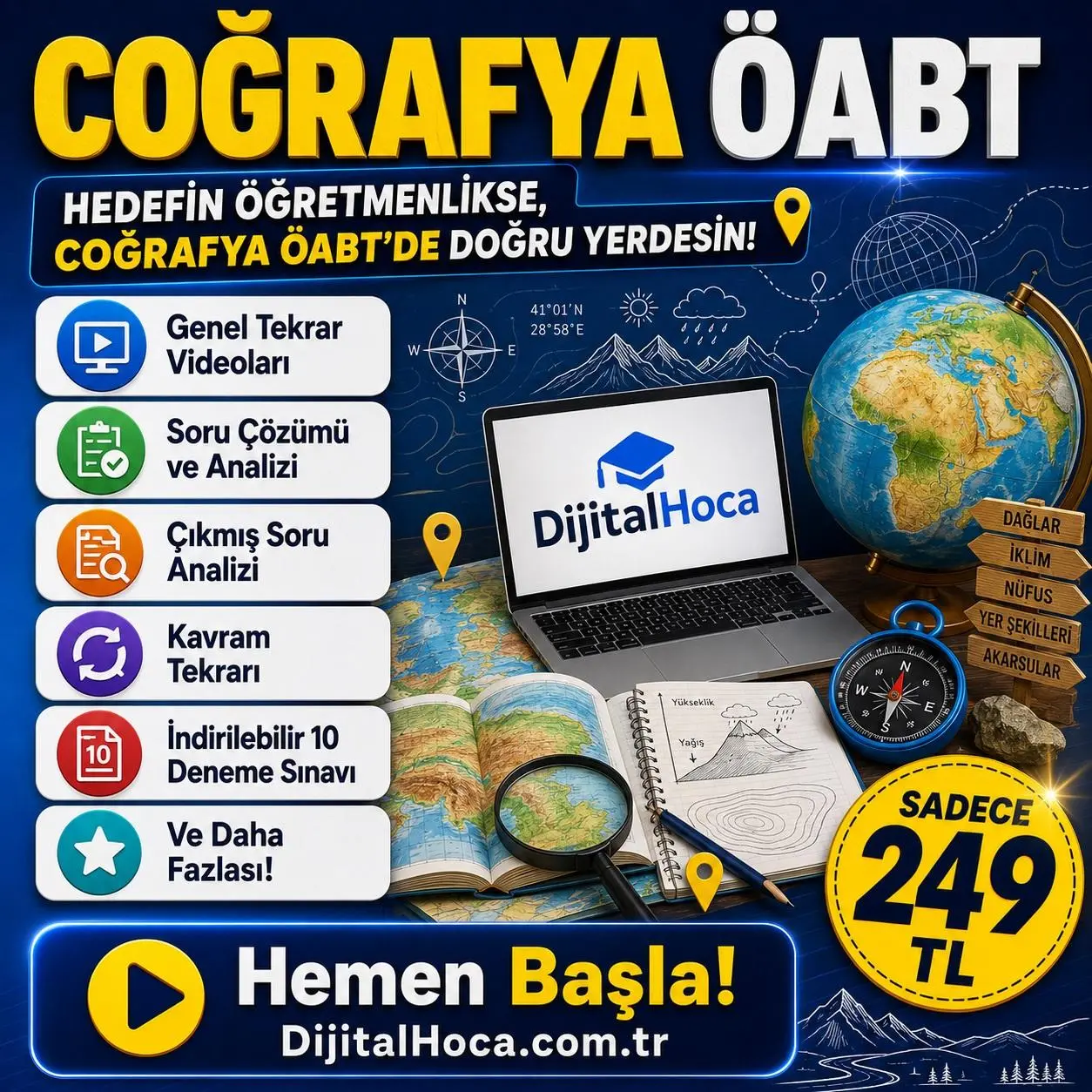 14 G&Uuml;NDE GENEL TEKRAR + COĞRAFYA  &Ouml;ABT VİDEO DERS