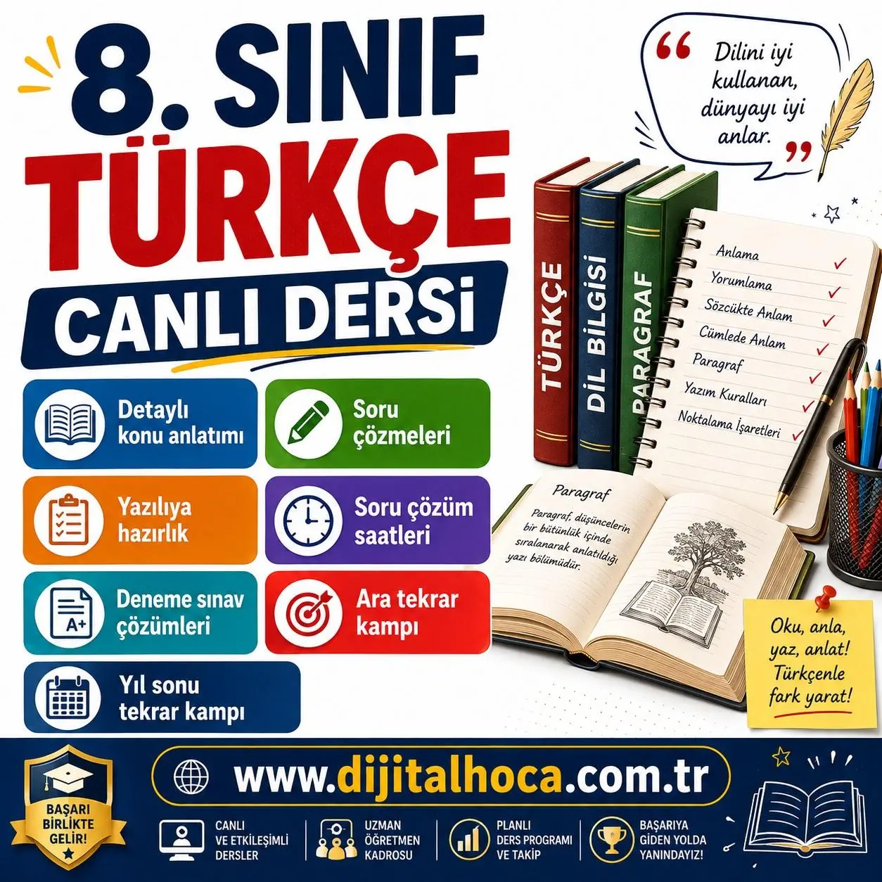 LGS  T&Uuml;RK&Ccedil;E CANLI DERS PAKETİ